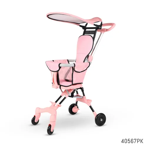 Multi-Function Lightweight Magic Stroller with Hood - Easy Foldable Travel-Friendly (China) - Pink