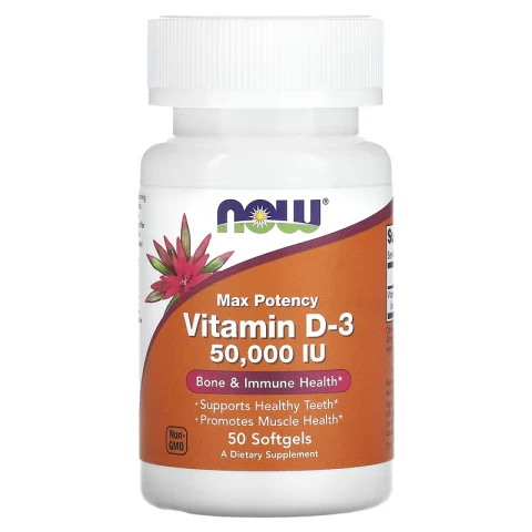 NOW Foods Vitamin D3 Max Potency 50,000 IU, 50 Softgels