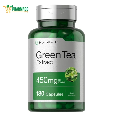 Horbäach Green Tea Extract Supplement 450 mg, 180 Capsules