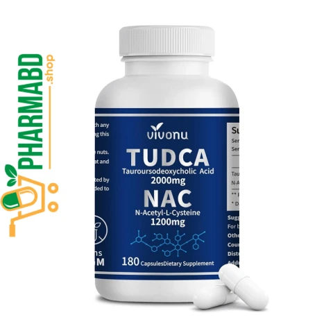 VivoNu TUDCA 2000 mg + NAC 1200 mg Supplement Complex 180 Capsules