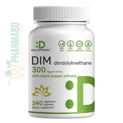 Deal Supplement DIM Supplement 300mg with Black Pepper, 240 Vegetarian Caps