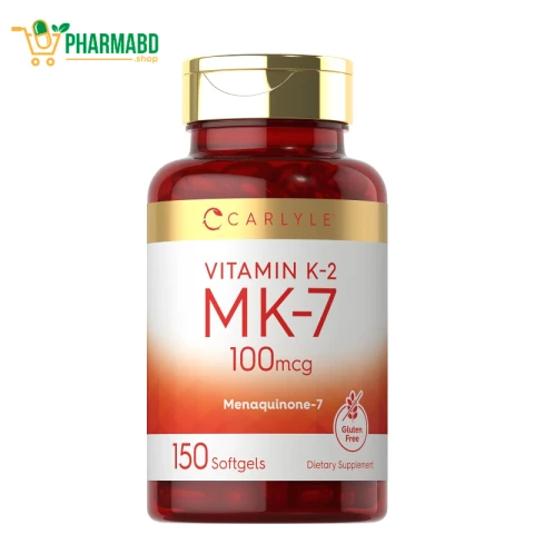 Carlyle Vitamin K2 MK7 100 mcg 150 Softgels Bioactive Trans-Form MK7