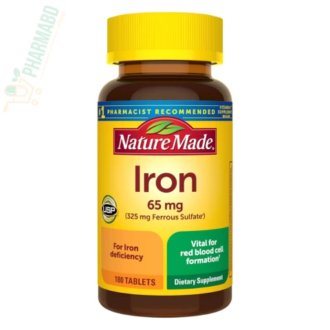 Nature Made Iron Supplement 65 mg, 180 Tablets