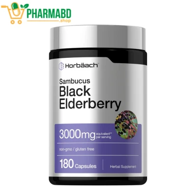 Horbäach Black Elderberry 3000 mg, 180 Capsules
