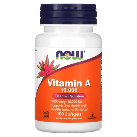 NOW Foods, Vitamin A, 3,000 mcg (10,000 IU), Eye Health, 100 Softgels