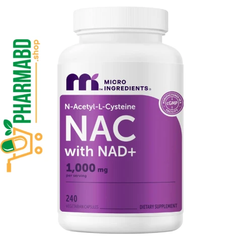 Micro Ingredients NAC with NAD+ 1,000 mg, 240 VegeCapsules