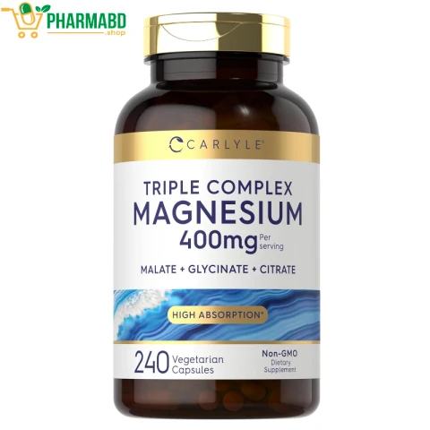 Carlyle Triple Magnesium Complex 400 mg  240 Capsules with Magnesium Malate, Glycinate & Citrate