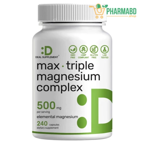 DEAL SUPPLEMENT Triple Magnesium Complex with Magnesium Glycinate, Citrate, Oxide 240 Capsules