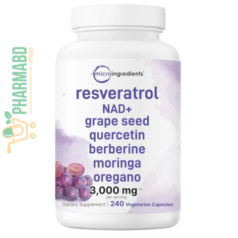 Micro Ingredients Resveratrol NAD Complex 3,000 mg, 240 VegCaps