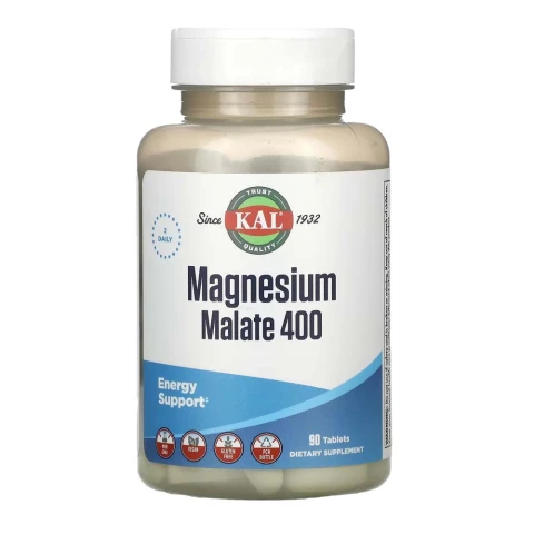 KAL, Magnesium Malate 400, 90 Tablets