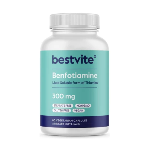 BESTVITE Benfotiamine Supplement 300mg, 60 Vegetarian Capsules