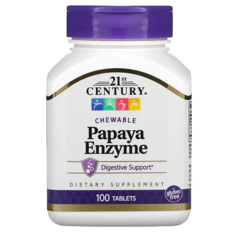 21st Century, Chewable Papaya Enzyme, for Digestion, 100 Tablets