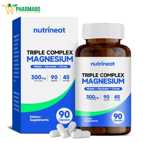 Triple Magnesium Complex 300mg , 90 Capsules, of Glycinate, Citrate & Malate