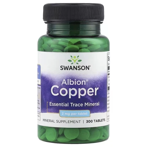 Swanson Vitamins Albion® Copper 2 mg, Mineral Supplement 300 Tablets