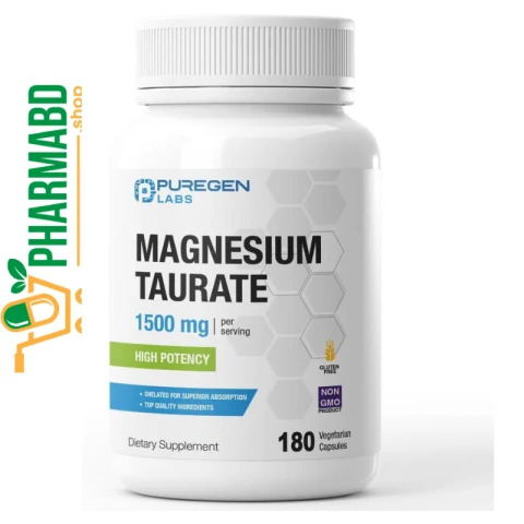 Puregen Labs Magnesium Taurate 1500mg, 180 VegCaps