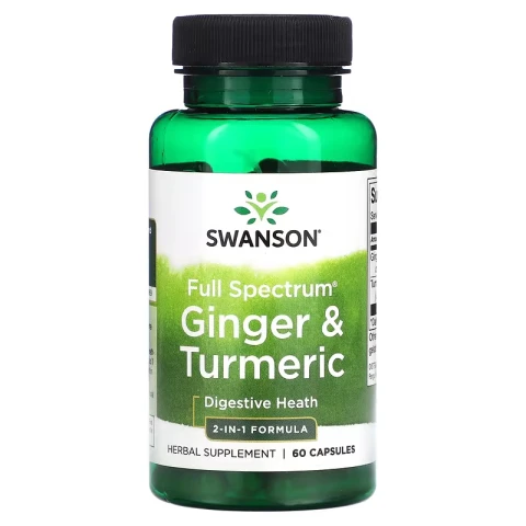 Swanson Full Spectrum® Ginger & Turmeric, 60 Capsules