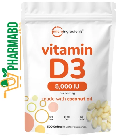 Micro Ingredients Vitamin D3 5,000 IU, 500 Softgels