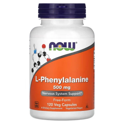 NOW Foods L-Phenylalanine, 500 mg, Nervous Support 120 VegCaps