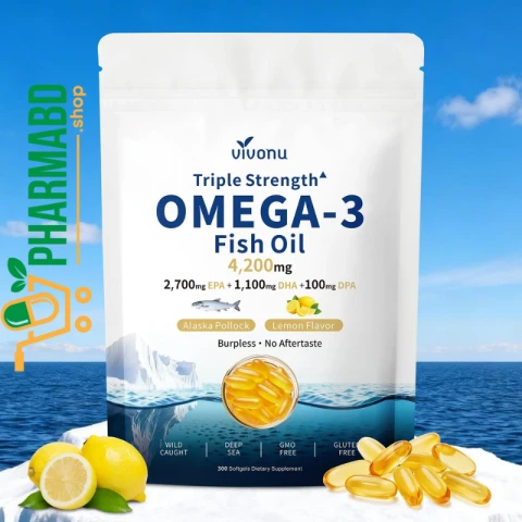 VivoNu Triple Strength Fish Oil Omega-3, 4200mg, 300 Softgels
