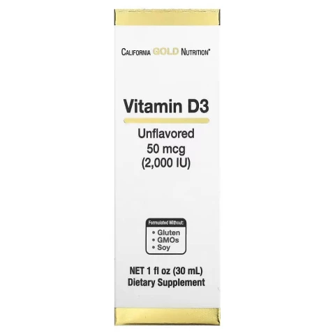 California Gold Nutrition, Vitamin D3, 50 mcg (2,000 IU), 1 fl oz (30 ml)