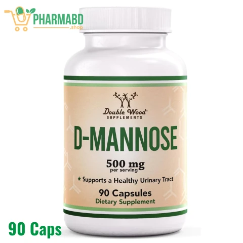 Double Wood D-Mannose 500mg, Urinary Tract + Bladder Health, 90 Capsules