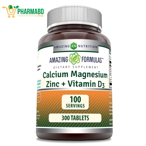Amazing Formulas Calcium Magnesium Zinc + D3 Supplement 300 Tablets