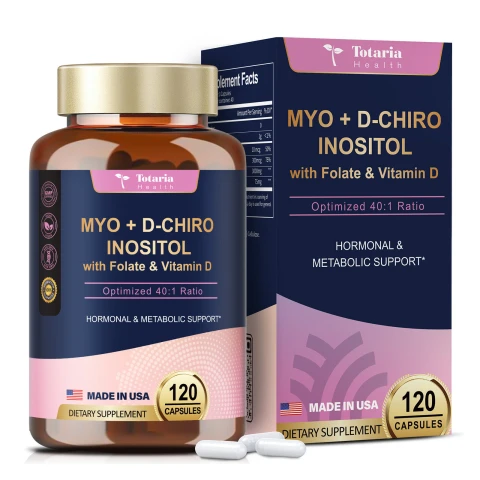 Totaria Health Myo-Inositol & D-Chiro Inositol Supplement 120 Capsules
