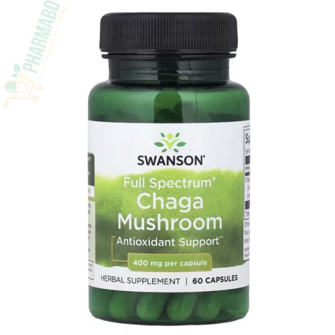 Swanson Chaga Mushroom, 400 mg, 60 Capsules