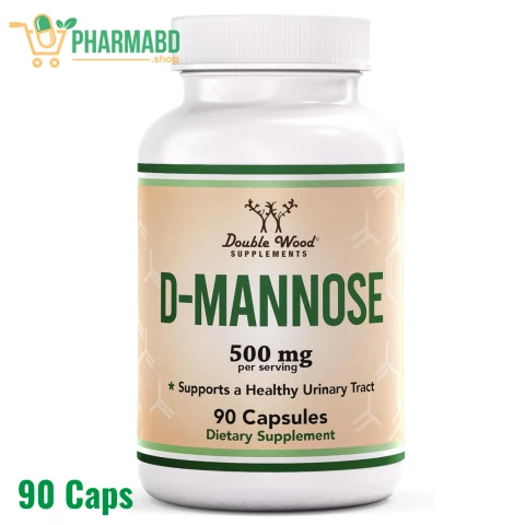 Double Wood D-Mannose 500mg, Urinary Tract + Bladder Health, 90 Capsules