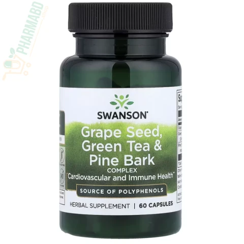 Swanson Grape Seed, Green Tea & Pine Bark Complex, 60 Capsules