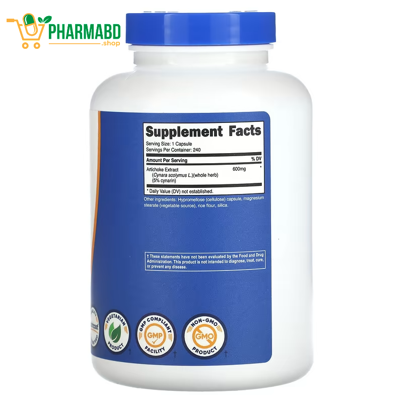 Nutricost Artichoke Extract 600mg, 240 Vegetarian Capsules