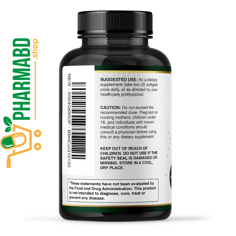 Built by Nature CoQ10 Supplement 200 mg, with Coconut MCT Oil, 120 Softgels