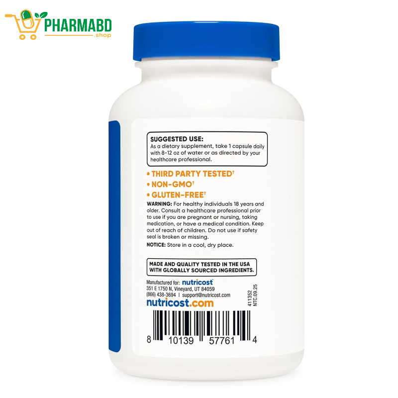 Nutricost Molybdenum Supplement, 500mcg, 240 Capsules