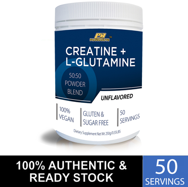 Pharmanutri Creatine + Glutamine Powder, 250 gram Halal - Unflavored