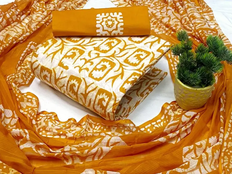 New Unstitched Mom Batik Three Piece Collection For Women